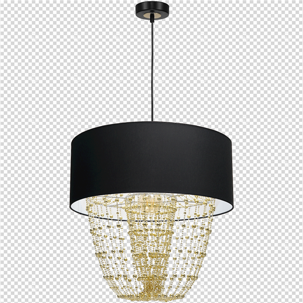 Nowoczesna lampa wisząca ALMERIA BLACK/GOLD 1xE27 MLP6442