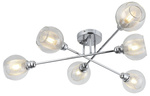 Lampa sufitowa chromowa szklany klosz z koszyczkiem 6x40W Dixi Candellux 36-61362
