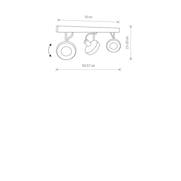 Listwa CROSS white III 9601 spot 50cm