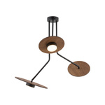 Lampa sufitowa regulowana DISK III sklejka GX53 | czarny brązowy