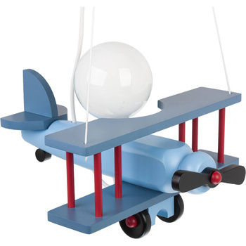 Lampa samolot do pokoju chłopca i dziewczynki niebieski mały