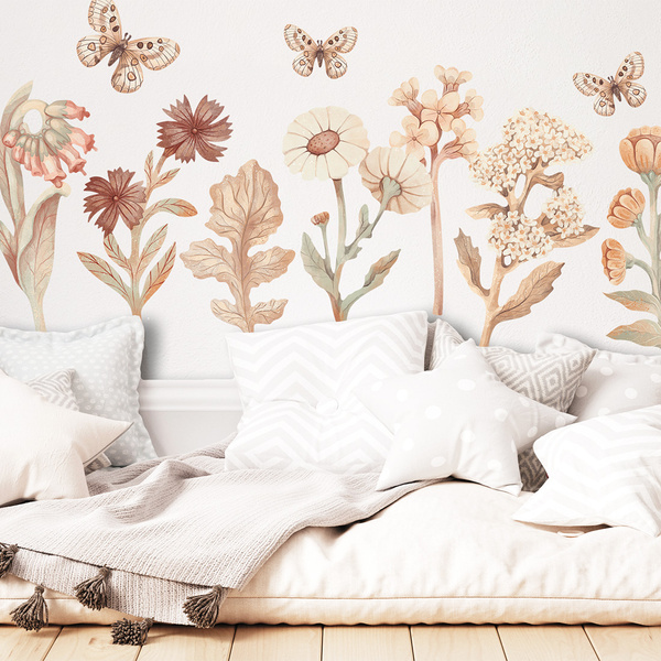 Naklejki na ścianę do pokoju dziecka Kwiaty Boho Zestaw 1