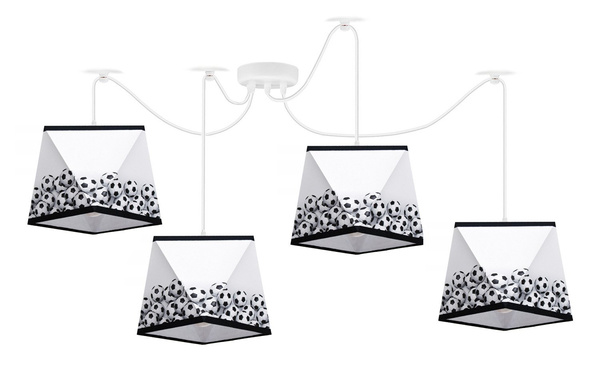Lampa sufitowa do pokoju piłkarskiego regulowana pająk Mundial 4xE27 Led 