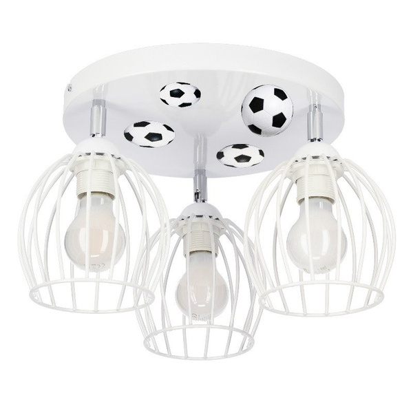 Lampa sufitowa dla chłopca z motywem piłkarskim szara Mundial 3xE27