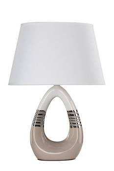 Lampa stołowa/nocna ROMANO 41-79954 ceramiczna beżowo-biała 1x60W E27