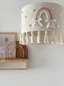 Lampa wisząca do pokoju dziewczynki w stylu Boho Tęcza Pastel Chwosty 35 cm