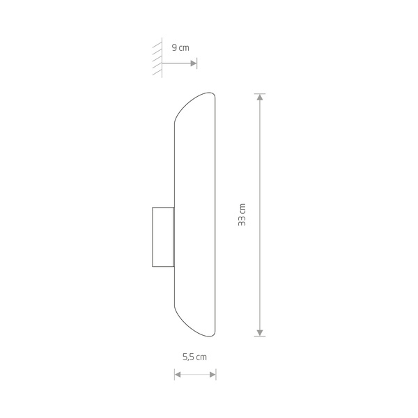 Kinkiet 2 punktowy EYE WALL CUT do biura GU10 10W wys. 33cm | mosiądz