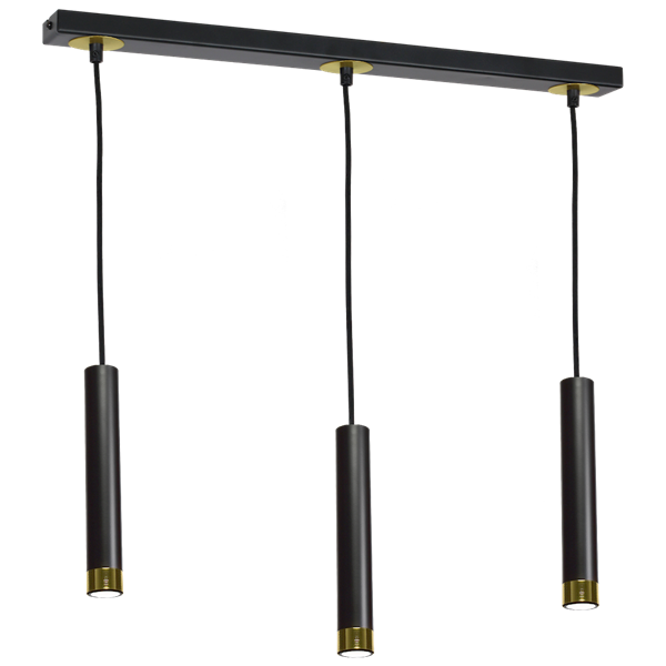 Nowoczesna lampa wisząca DANI BLACK/GOLD 3xGU10 MLP6240