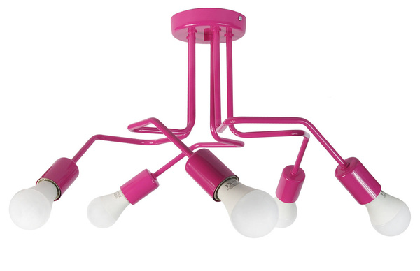 Lampa sufitowa do pokoju dziewczynki różowa Vanessa 5xE27 Loft