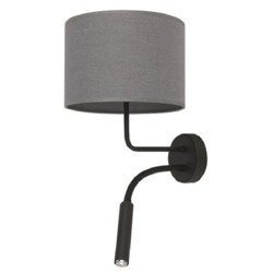 Kinkiet HOTEL PLUS GRAY szary + ramię do czytania