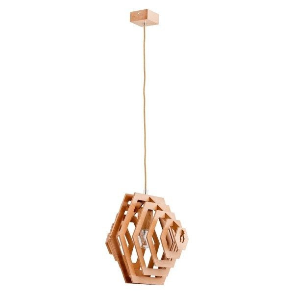 Lampa wisząca zwis DASTAN drewno śr. 45cm
