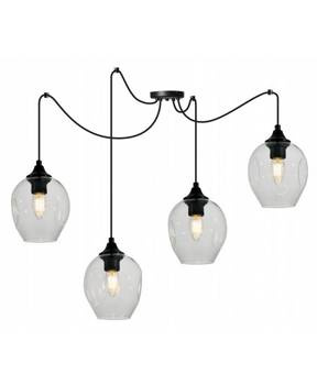 Lampa wisząca industrialna typu pająk szklane klosze 4xE27 Led