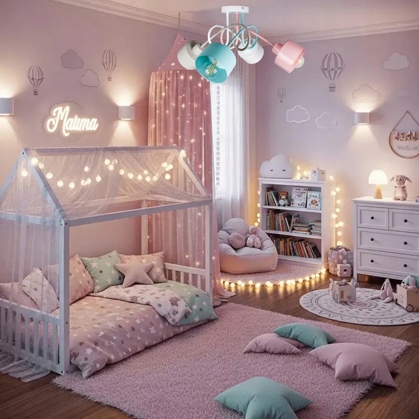 Lampa sufitowa do pokoju dziecka pastelowa Zakręcony Kubeczek 4xE27 Led 