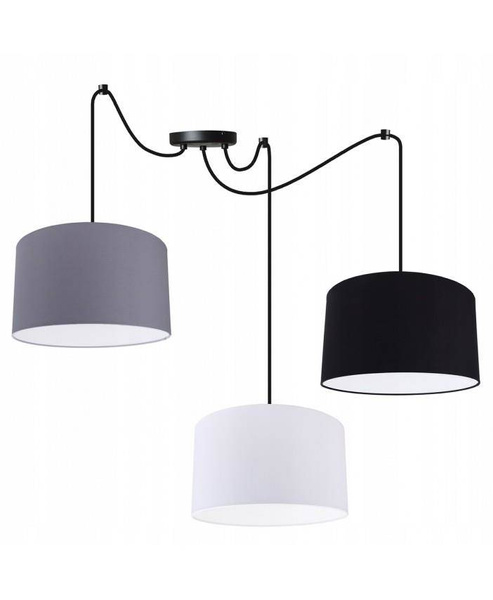 Lampa wisząca do pokoju dziecka niebieskie abażury Pająk 3xE27 led