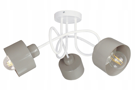 Lampa sufitowa do pokoju dziecka biało-szara Edison Loft 3