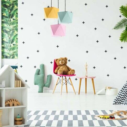 Lampa wisząca do pokoju dziecka kolorowa Bajkowy Diamencik 3xE27 Led 