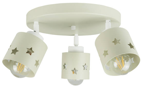 Lampa sufitowa do pokoju chłopca i dziewczynki beżowa w gwiazdki 3xE27 led