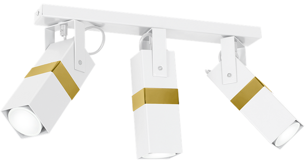 Nowoczesna lampa sufitowa VIDAR WHITE/GOLD 3xGU10 MLP6274