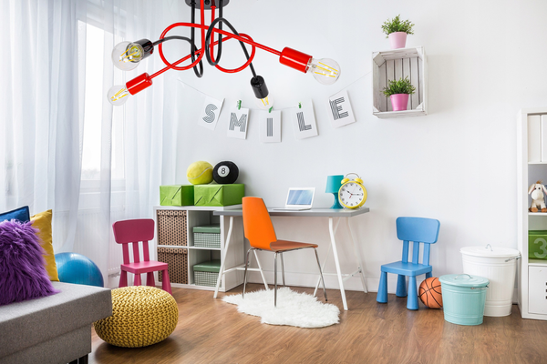 Lampa sufitowa do pokoju dziecka kolorowa Magiczny Zawijas 4xE27 Led 