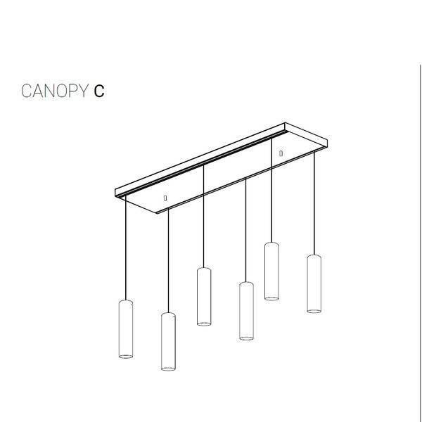 Natynkowa puszka montażowa CAMELEON CANOPY C 1200 BLACK szer 120cm czarna