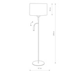 Lampa podłogowa z abażurem nowoczesna HOTEL PLUS szary śr. 47cm