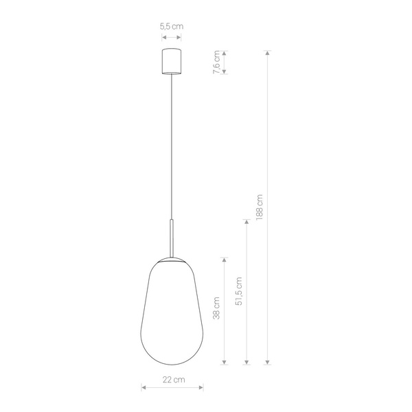 Nowoczesna lampa wisząca PEAR BLACK M do biura i salonu | czarny