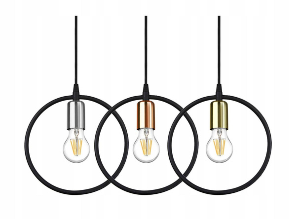 Nowoczesna lampa wisząca Ring złoty miedź chrom 1xE27