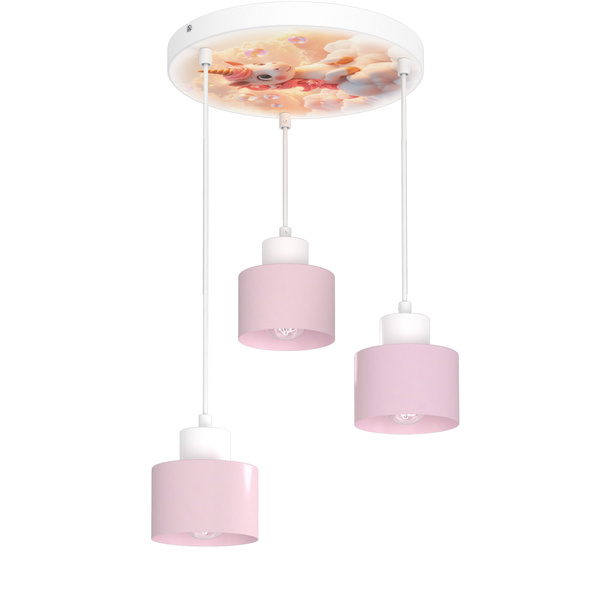 Lampa sufitowa do pokoju dziewczynki Jednorożec Kubeczek 3xE27