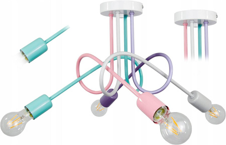 Lampa sufitowa do pokoju dziewczynki i chłopca pastelowa Mondo 4