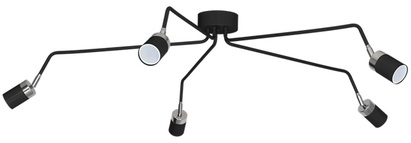 Lampa sufitowa nowoczesna reflektorek spot pająk JOKER V czarny śr. 132cm