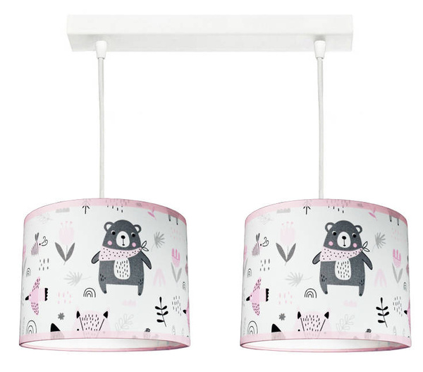 Lampa dla dziewczynki z motywem misia Teddy Pink 3 Koło