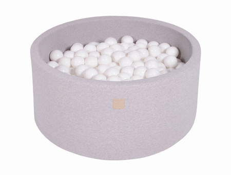 Suchy basen z piłeczkami jasno szary do pokoju dziecięcego średnica 90cm wysokość 40cm