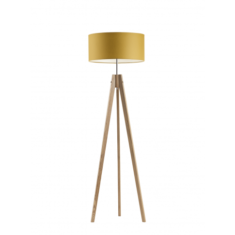 Lampa podłogowa do pokoju dziecka Magiczny Cylinder drewniana niebieski abażur 1XE27