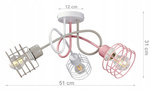 Lampa sufitowa do pokoju dziewczynki pastelowa Edison Koszyk 3