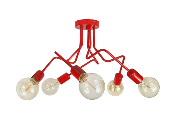 Lampa sufitowa do pokoju dziecięcego czerwona loft Luna 5