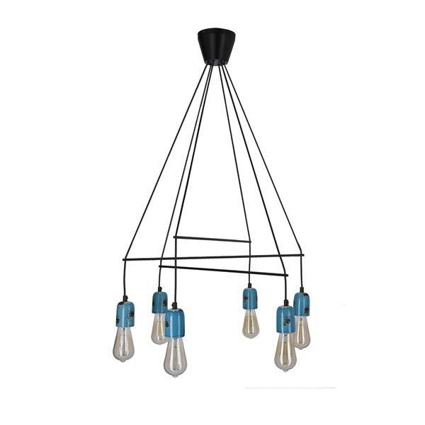 VIDER LAMPA WISZĄCA CZARNY 6X40W E27 