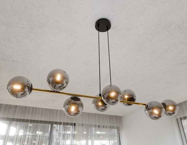 Nowoczesna lampa wisząca nad wyspę GRAVITY 8 BL GRAFIT