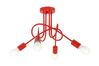 Lampa sufitowa dla dzieci czerwona Mondo 4 Loft