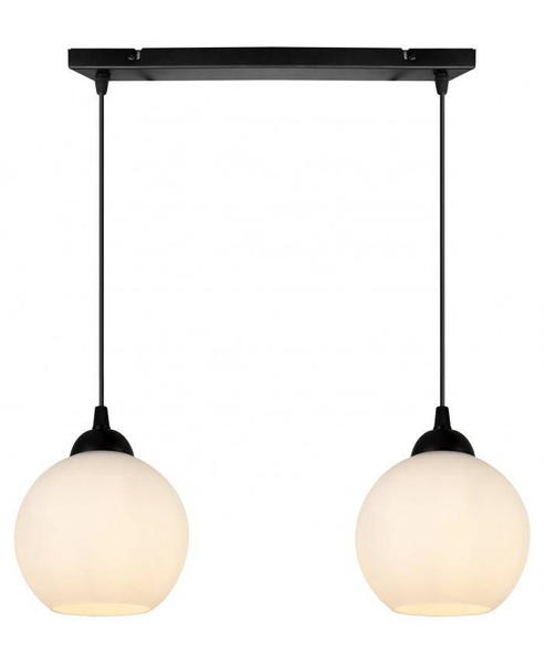 Nowoczesna lampa wisząca kuliste mleczne klosze