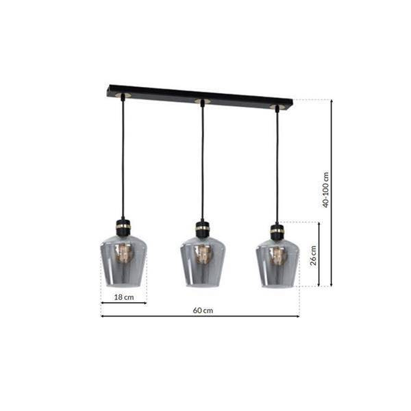 Lampa wisząca listwa RICHMOND BLACK / GOLD MLP6539