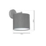 NOWOCZESNY KINKIET BARI GREY 1xE27 MLP4683