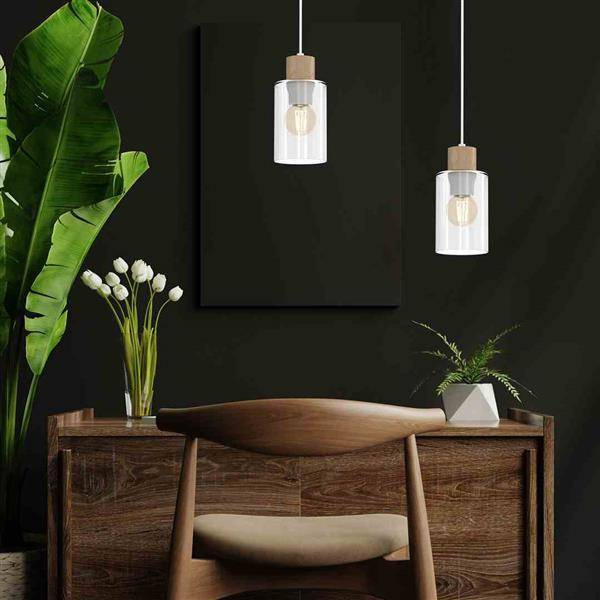 Nowoczesna lampa wisząca MADERA 1xE27 | Biała