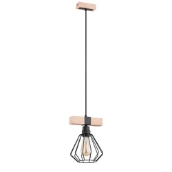 Lampa wisząca ALFA FIBIA DREWNIANA 1xE27 19cm | 60612