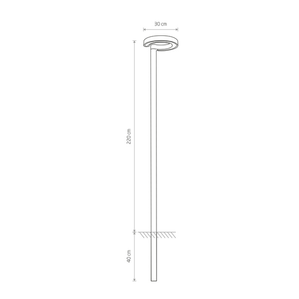 Słupek latarnia ogrodowa POLE LED grafitowy 220cm