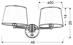 LAMPA ŚCIENNA KINKIET CANDELLUX IBIS 22-00890  E14 SATYNA