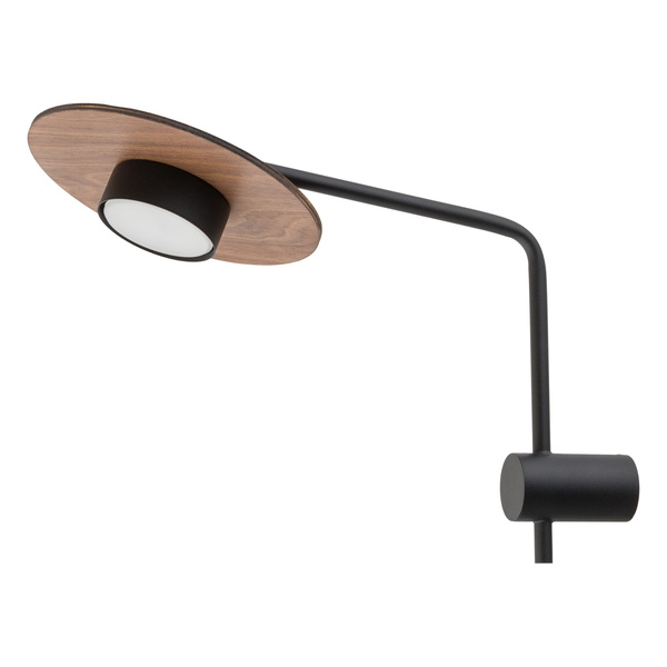 Lampa ścienna regulowana kinkiet DISK I sklejka GX53 | czarny brązowy
