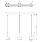 Lampa wisząca ARENA, MLP7785, czarny/srebrny, 3x11W GX53