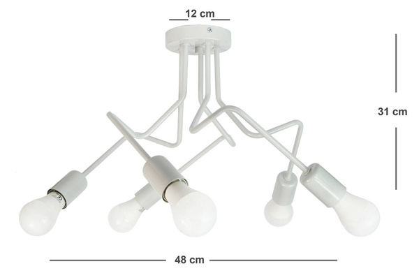Lampa sufitowa do pokoju młodzieżowego szara Luna 5