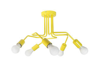 Lampa sufitowa do pokoju dziecięcego żółta w stylu Loft nowoczesna Vanessa 5xE27