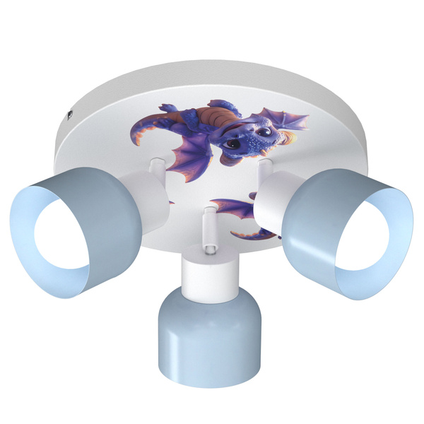 Lampa sufitowa do pokoju chłopca Smoki 3xE27
